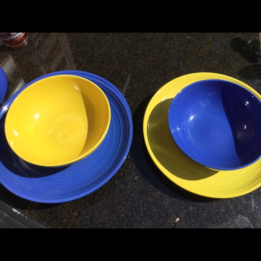 SUNSHINE YELLOW & COBALT BLUE Thomson Pottery Yellow Coffee MUG  Stoneware